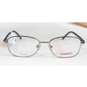 NWT Visage VIS E216 SIL Rx’able Eyeglass Frame, Silver, 53-17-140